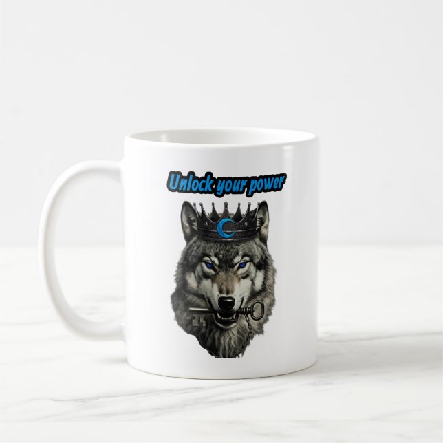 wolf king unlock your power kaffemugg (Vänster)