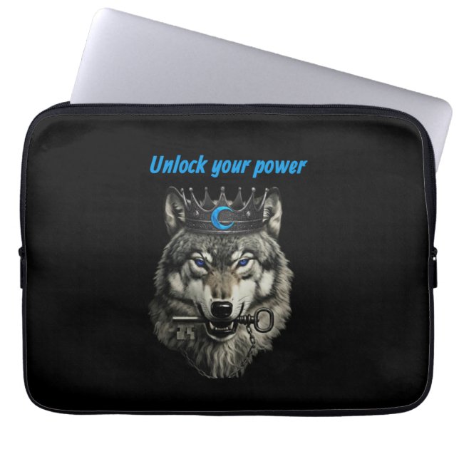 wolf king unlock your power laptop fodral (Framsidan)