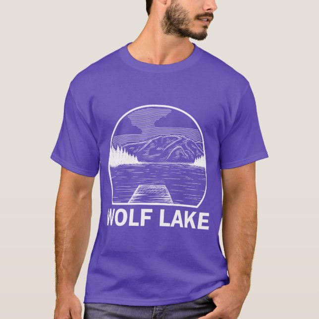 Wolf Lake Illinois Fiske Camping Sommar vän T Shirt (Framsida)