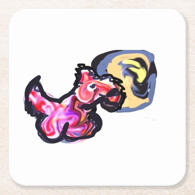 Wolf light moon  underlägg papper kvadrat (Framsidan)