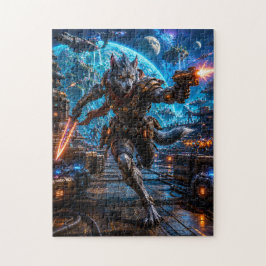 Wolf-Like Alien Pirate — Running Assault Pussel