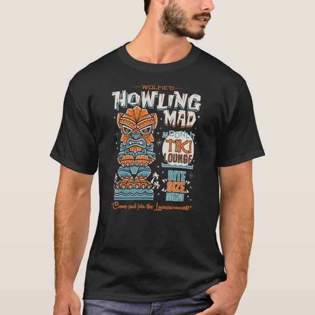 Wolf Man Creepy Cute Tiki Lounge - Vacation Surf M T Shirt (Framsida)