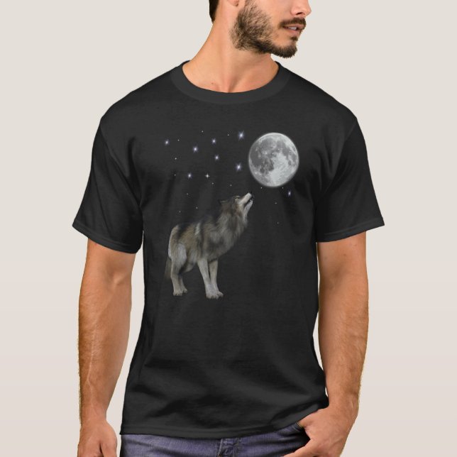 Wolf Moon Quote Wolf  Girl And Dead Moon Costume T Shirt (Framsida)