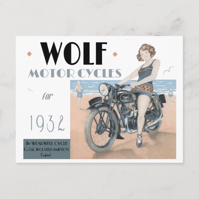 Wolf Motorcyklar Postkort Vykort (Framsida)