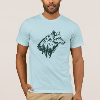 Wolf mountains minimalist art t shirt
