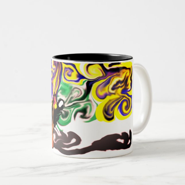 Wolf night stary  Två-Tonad mugg (Framsida höger)