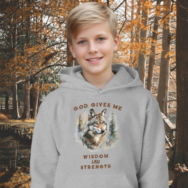 Wolf of Strength Christian Kid T Shirt (Skapare uppladdad)