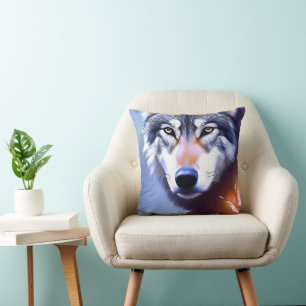 Wolf Oil Paint the essence of Beauty. Kudde
