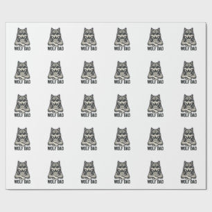 Wolf Pappa Vintage Gravyr Vektor T-Shirt Design_1 Presentpapper
