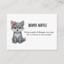 Wolf Pink Diaper Raffle Baby Shower Tilläggskort