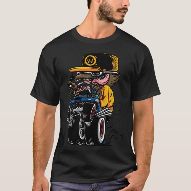 Wolf riding scooter t shirt (Framsida)