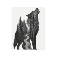 Wolf Silhouette Metal Print