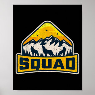 Wolf Squad Djurälskare Familj Matchande Retro Poster
