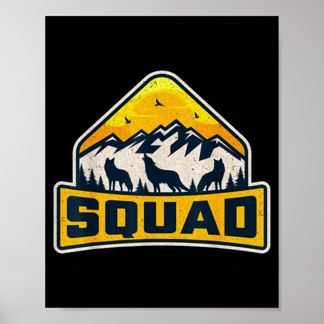 Wolf Squad Djurälskare Familj Matchande Retro Poster (Framsidan)