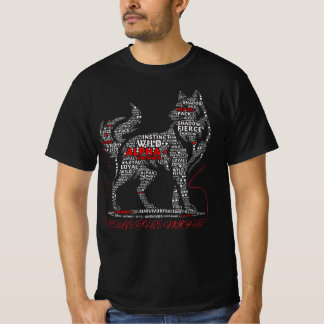 Wolf Typography Art | Nattens Regel | Alpha Pa T Shirt