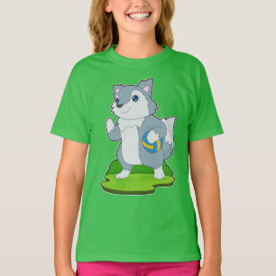 Wolf Volleybollspelare Volleyboll T Shirt