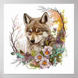 WOLF Watercolor Poster