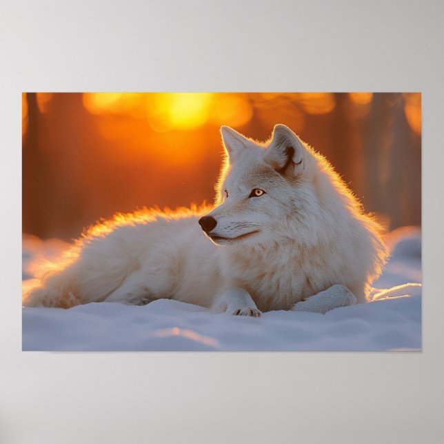 Wolf Wild Animal Loving Portrait Poster (Framsidan)