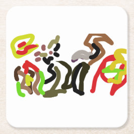 Wolf wild ink autumn  underlägg papper kvadrat