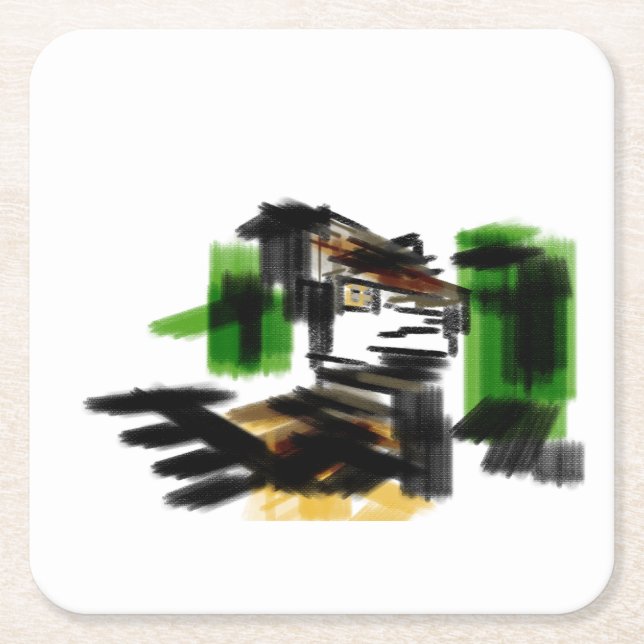 Wolf winter fun underlägg papper kvadrat (Framsidan)