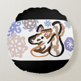 Wolf winter love rund kudde