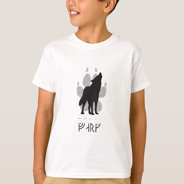 Wolf with viking rune tee (Framsida)