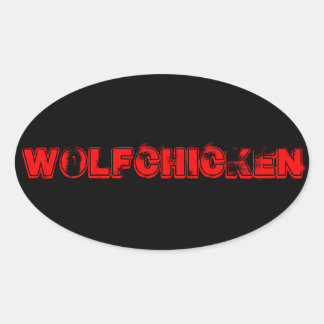 WolfChicken Sticker Ovalt Klistermärke