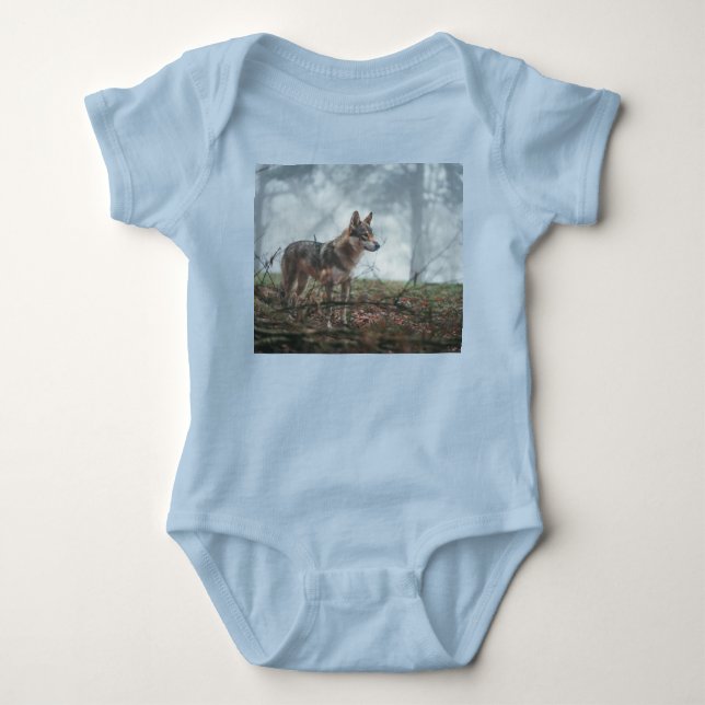 Wolfdog Baby Bodydräkt T Shirt (Framsida)