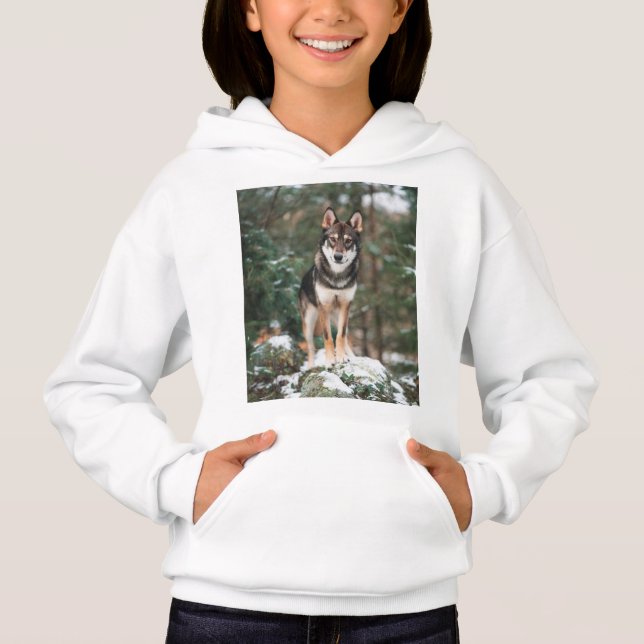 Wolfdog Hoodie T Shirt (Framsida)