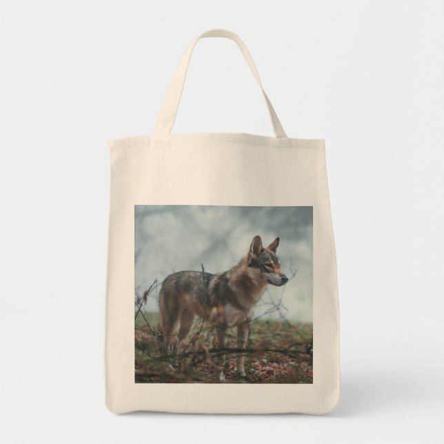 Wolfdog Tote Bag Tygkasse (Framsidan)