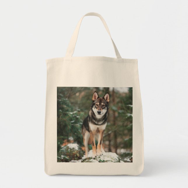 Wolfdog Tote Bag Tygkasse (Framsidan)