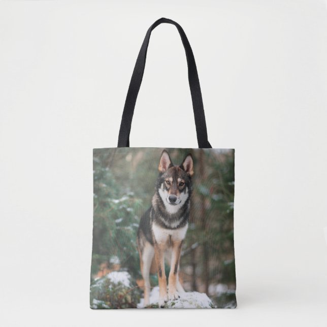 Wolfdog Tote Bag Tygkasse (Framsida)