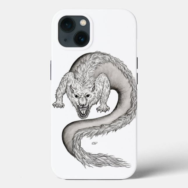 Wolfdragon svartvit design (Baksida)