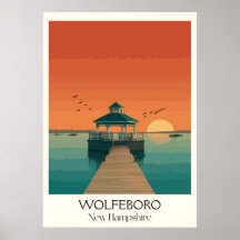 Wolfeboro New Hampshire sjösolnedgång