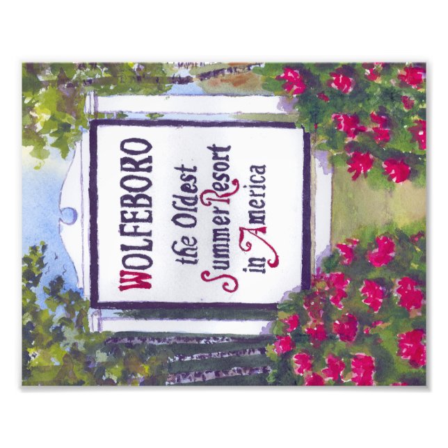 Wolfeboro New Hampshire Välkomstskylt Fototryck (Framsidan)