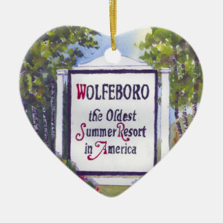 Wolfeboro NH Välkomsttecken Julgransprydnad Keramik