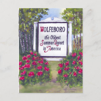 Wolfeboro Välkomstskylt Vykort