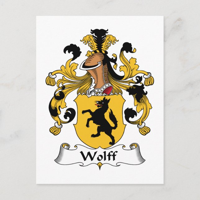 Wolff Family Crest Vykort (Framsida)