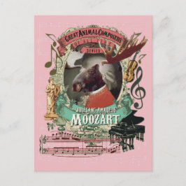 Wolfgang Amadeus Moozart Moose Animal Composer Vykort