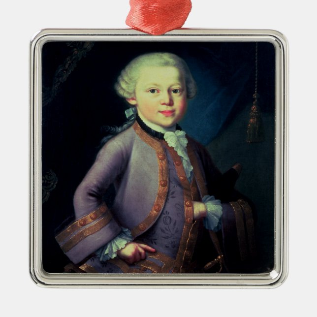 Wolfgang Amadeus Mozart 1763 Julgransprydnad Metall (Framsidan)