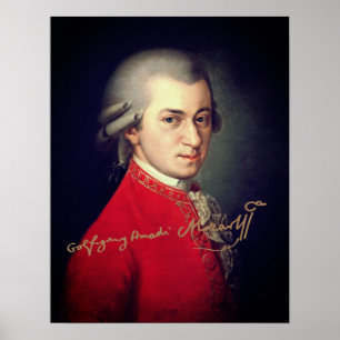 Wolfgang Amadeus Mozart 1819 med namnteckning Poster