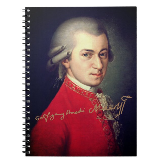 Wolfgang Amadeus Mozart 1819 with signature Anteckningsbok (Framsidan)