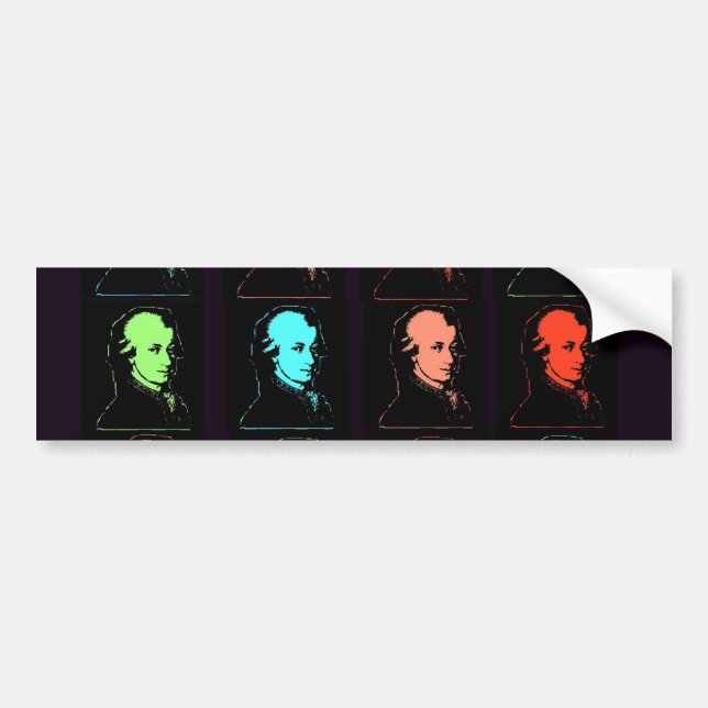 Wolfgang Amadeus Mozart Collage Bildekal (Framsidan)