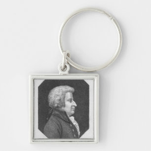Wolfgang Amadeus Mozart Fyrkantig Silverfärgad Nyckelring