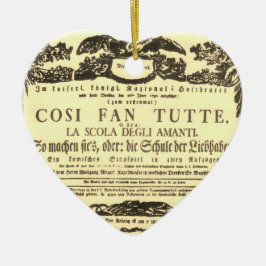 ♥ Wolfgang Amadeus Mozart Herz Oper Cosi fläkt tut Julgransprydnad Keramik