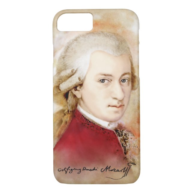 Wolfgang Amadeus Mozart im Aquarell Stil Case-Mate iPhone Skal (Baksida)
