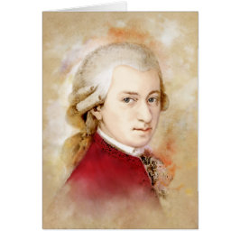 Wolfgang Amadeus Mozart im Aquarell Stil Hälsningskort