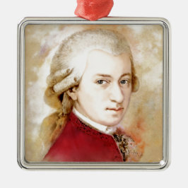 Wolfgang Amadeus Mozart im Aquarell Stil Julgransprydnad Metall