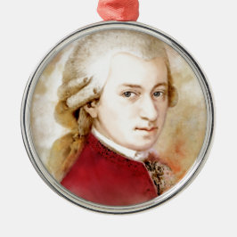 Wolfgang Amadeus Mozart im Aquarell Stil Julgransprydnad Metall