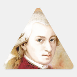 Wolfgang Amadeus Mozart im Aquarell Stil Triangelformat Klistermärke
